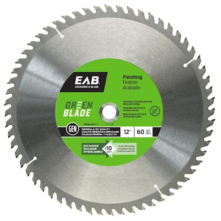Exchange-A-Blade 12 in. x 60 Teeth Finishing Green Blade Saw Blade - Recyclable Exchangeable 1110192